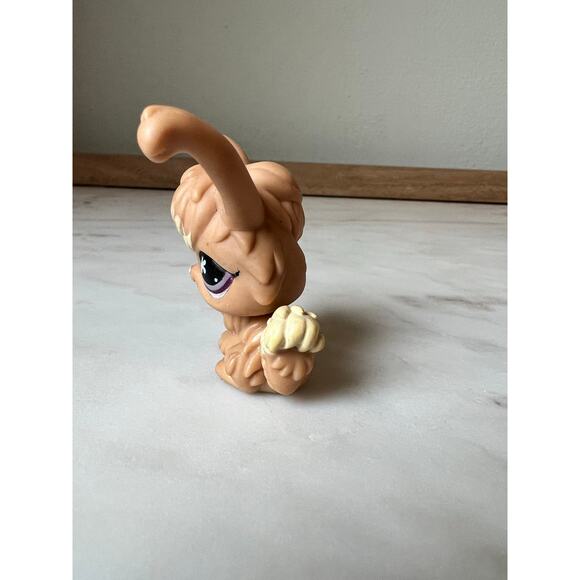 Littlest Pet Shop Brown Angora Rabbit #631 Purple Eyes Flowers LPS 2007 - Picture 2 of 6